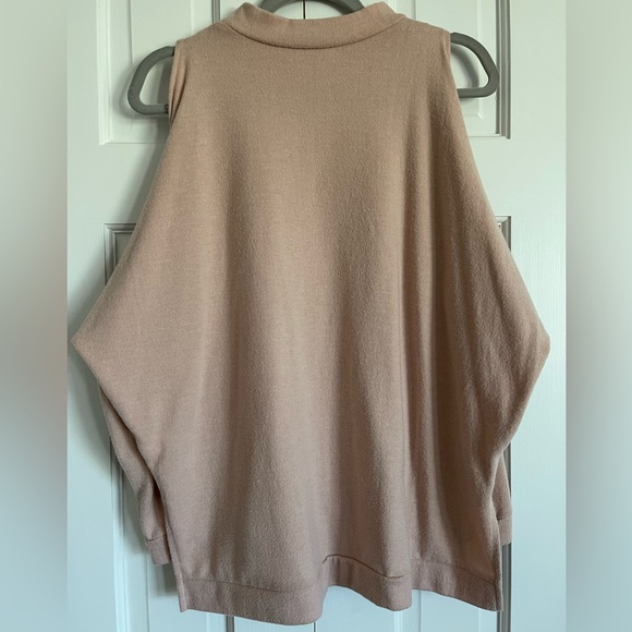 1. STATE Blush Coldshoulder Wide Sleeves Soft Sweater, Size L - Picture 6 of 8
